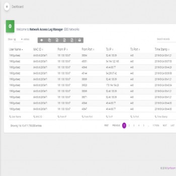 EBS networks log manager